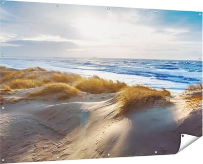 Gards Tuinposter Duinen en Zee - 180x120 cm - Tuindoek - Tuindecoratie - Wanddecoratie buiten - Tuinschilderij