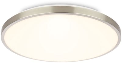 BRILONER Competo – LED Plafondlamp – warm wit licht – nikkel mat – woonkamerlamp met decoratieve rand – Ø33 cm