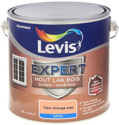 Levis - Expert Hout Lak Buiten Satin Mix - Clear Orange A40 - Mengverf - 2,5 L