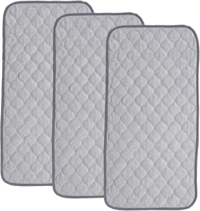 3-delige Interchangeable Mat Liners, Super Zachte Bamboe Katoenen Verschoonmat Liner, Waterdicht, Wasbaar en Herbruikbaar voor Thuis, Reizen en Buitenactiviteiten