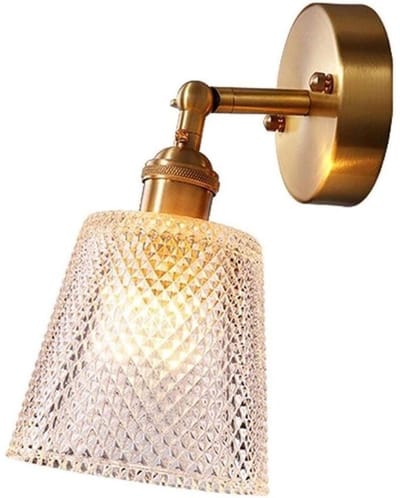 lamp-Moderne wandlampgeschikt voor een messing glazen lamp, geschikt voor eetkamers, woonkamers, badkamers, als spiegelverlichting, nachtlampje, enz. Ideaal om te lezen en als decoratie in de woonkamer. E27 fitting.