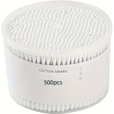 500 pièces de cotons-tiges à double tête, jetables, pointe fine, sans alcool, pour le nettoyage des oreilles, le démaquillage et les soins personnels white