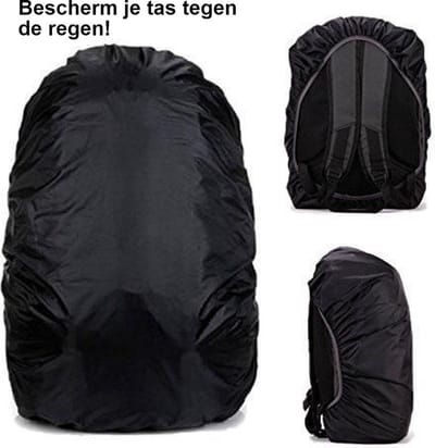 *** Regenhoes voor over je Rugzak 25L-35L - Zwart - Herfst Weer - Tas Bescherming - Waterdicht - van Heble® ***