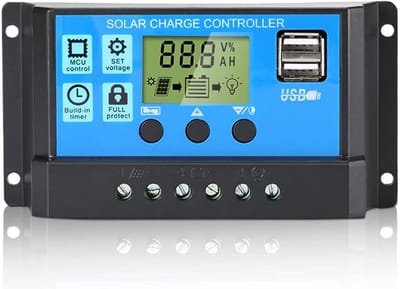 30A Solar Laadregelaar 12V/24V voor Zonnepaneel Batterij met LCD Scherm en Dubbele USB