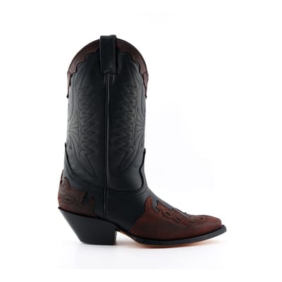 Grinders Unisex zwart/bordeaux lederen cowboylaarzen-Arizona