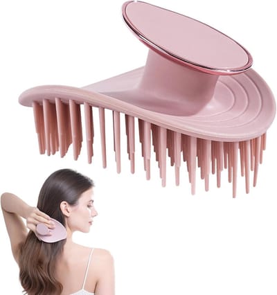 Hoofdmassageborstel voor een gezonde hoofdhuid en haarverzorging, ideaal voor ontspanning en doorbloeding, roze