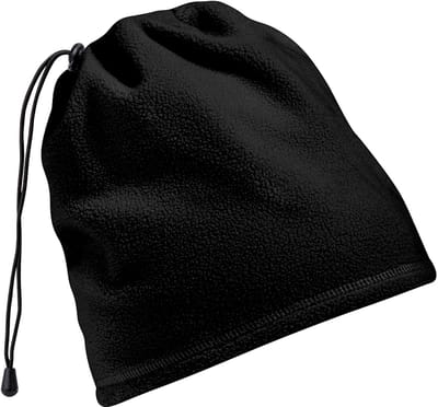 Beechfield Unisex Suprafleece Anti-Pilling 2in1 Winterhoed en Nekwarmer/Snood (Zwart)