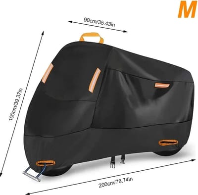 FIBILA Motorfiets Cover - Universele Bescherming - Waterdichte Motorhoes - Buitenbescherming - 210D Oxford Stof - UV- en Weerbestendig - Reflecterende Strips en Windgespen - Gemakkelijk Op te Vouwen en Op te Bergen
