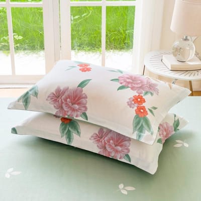 Housses de Coussin 100% Coton Housse de Coussin Imprimé Floral 48x74cm Housse de Coussin de Sommeil 2 pièces Housses de Coussin Rectangulaires Housses de Coussin pour la Maison 48x74cm
