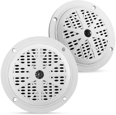 Pyle Marine Luidsprekers - Waterdicht en Weerbestendig Speakers - Luidsprekers voor Boten - Buitenluidsprekers - Maritieme Speakers - 1 Paar - Wit