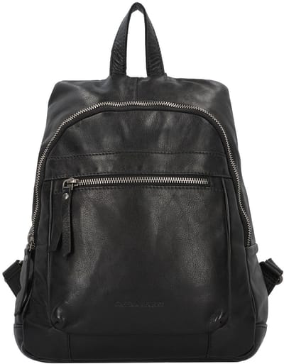 GREENBURRY Leren vrijetijdsrugzak rugzak Colombiana City Backpack Black zwart