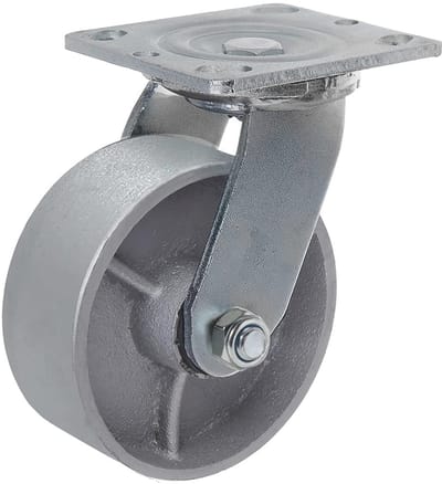 Zware gietijzeren zwenkwielen voor gereedschapskisten en werkbanken - Capaciteit van 2,0 kg (6 inch, 2 draai- en 2 stijf)