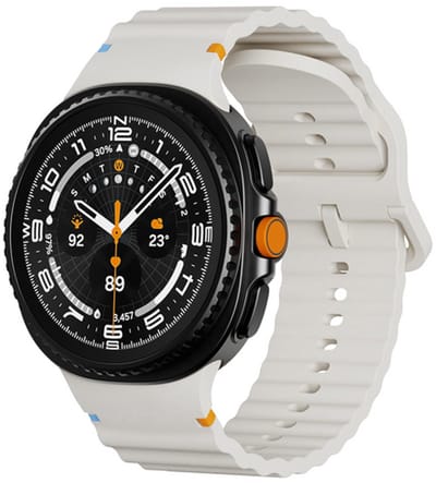 By Qubix - smartwatch bandje - Compatible Samsung bandje - Classic Wave siliconen band - Sterrenlicht - Geschikt voor Samsung Galaxy Watch 9 (40/44mm) - Watch 8 (40/44mm) - Watch 8 Classic (46mm)