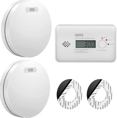 SAVS Brandpreventieset - 2 Rookmelders en 1 Koolmonoxidemelder - 10 jaar batterij - Extra dun design - Brandalarm en CO melder - Voldoet aan Europese norm