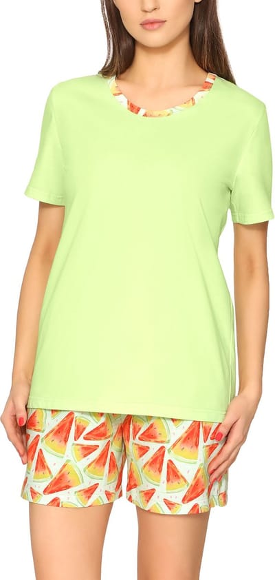 Merry Style Dames Pyjama - Korte mouwen - Korte broek - Katoen - Hellgrün Wassermelone2 – S - MS-MS10-396-PJ