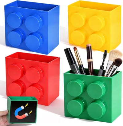Kleurige Magnetische Pennenhouders - 4 Stuks, Wandmontage Organizer voor Kantoor, School en Thuisopslag