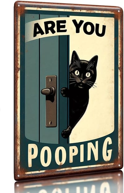 Bovista Are You Pooping Cat - Are You Pooping - Have A Nice Poop - Your Butt Napkins My Lord - Grappige Poster - 20x30cm