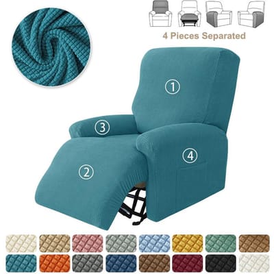 4 Stuks Split Relaxfauteuilhoes voor Woonkamer Relaxstoelhoes Jacquard Fauteuilhoezen Stretch Bankhoezen 1-Zits
