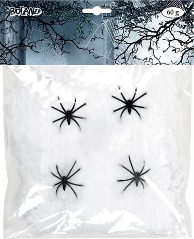 Boland - Spinrag met spinnen 60 g wit - Horror - Horror