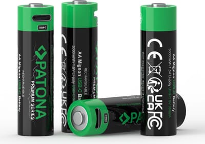 4 x AA oplaadbare batterijen, USB-C aansluiting - 1,5V - 2000mAh