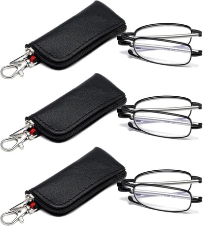 Opvouwbare Leesbril met Sleutelhanger - Compact en Draagbaar voor Man en Vrouw