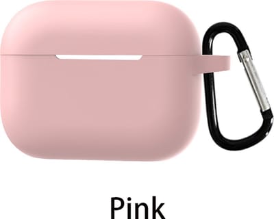 Hoesje met clip geschikt voor Apple AirPods Pro 2 (2022) | Siliconen Case met haak | Roze