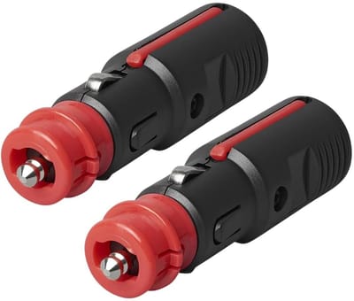GELLDG 2 stuks sigarettenaanstekerpluggen - Universeel 12V - 21mm sigarettenaansteker - 12mm DIN vervangende sigarettenaanstekeraansluiting - 12-24 volt standaardplug - met zekering - geschikt voor auto's, campers en motoren