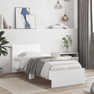 Houten Bedrame met Hoofdbord 90x200cm - Bed voor Slaapkamer