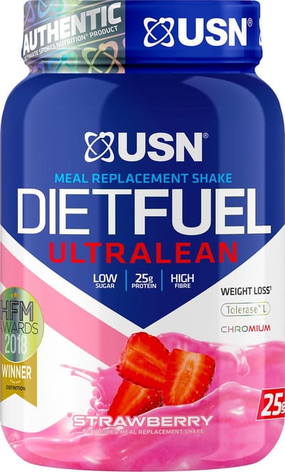 USN Diet Fuel Ultralean (1000g) Strawberry Cream - Eiwitten - Maaltijdvervangers