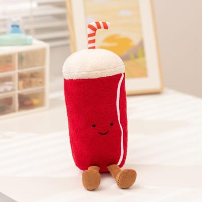 Humanoïde Film Snack Pluche Speelgoed Gevuld Cola Popcorn 3D Bril Film Karton Kleine Decoratie Pluche Speeltje Prop Cadeau