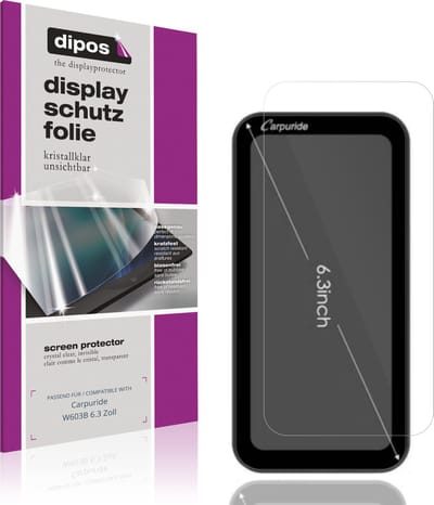 dipos – 2x Beschermfolie geschikt voor Carpuride W603B 6.3 Zoll | Krasbestendige & heldere Screenprotector Ultra-Thin
