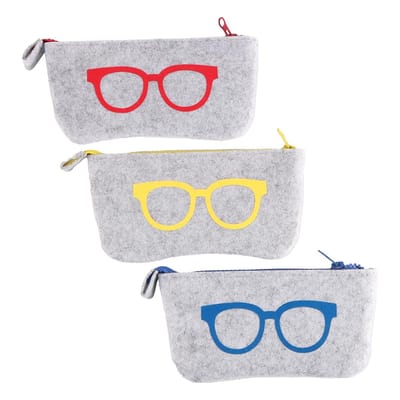 Dailygoody - 3PCS Brillenkoker - Draagbare brillenkoker - Anti-kras bescherming - Rood Geel Blauw - Zonnebrillen tas - Voor opslag en reizen - Geschik