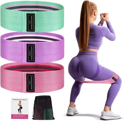Fitnessbanden, set weerstandsbanden, heupbanden, 3 treksterktes trainingsband en weerstandsband, ondersteuning voor beentraining, heuptraining, krachttraining en pull-ups