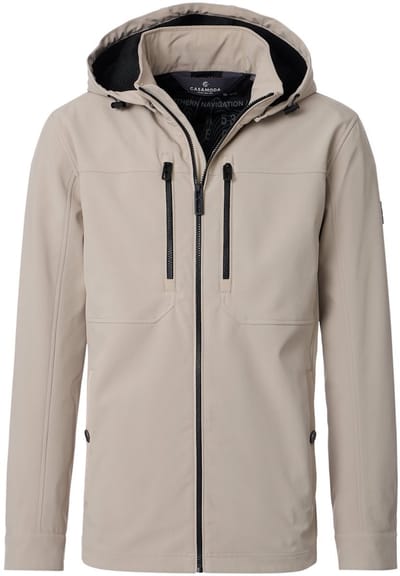 Casa Moda Softshell Jas Met Stretch En Afneembare Capuchon - XL