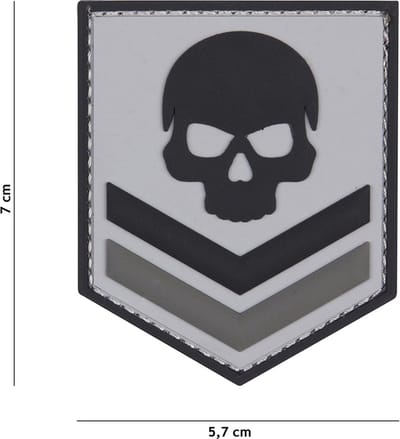 101 Inc Embleem 3D Pvc België Skull Grijs  20029