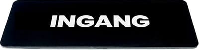 Deurbordje met tekst ingang - Zwart/wit - Formaat 150 x 50 mm x 1,6mm - incl. plakstrip