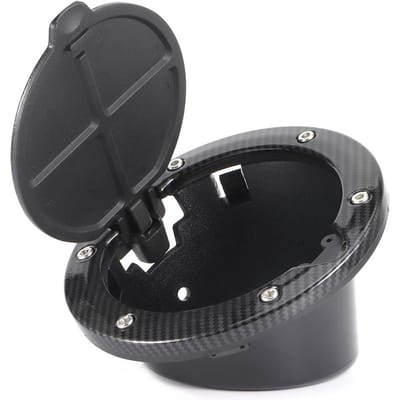 Olie Brandstoftank Vuldop Carbon Fiber Stijl Modificatie Onderdelen Past voor Jeep Wrangler JK 2 4 Deurs 2007 2017 black