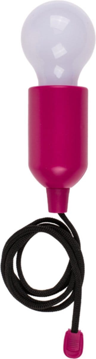 Out of the Blue Treklamp LED licht - kunststof - roze - 15 cm - met koord van 90 cm