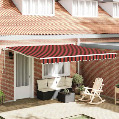 vidaXL - Uitschuifbare - luifel - Oranje - en - bruin - 400 - × - 300 - cm