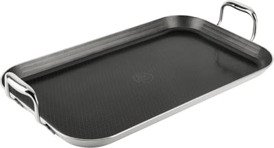 Herman den Blijker - Hybride grillplaat 45 x 26,5 cm - 100% PFAS-vrij - Krasvrije keramische antiaanbaklaag - Geschikt voor inductie, oven en alle warmtebronnen - Vaatwasserbestendig