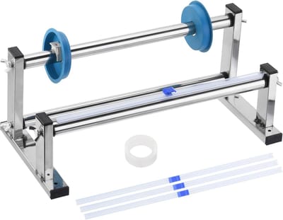 15 Inch Stretch Film Dispenser voor Desktop Verpakking, RVS Pallet Wrapper met 4 Snijders voor 35cm Folie, Efficiënt en Duurzaam Gebruik