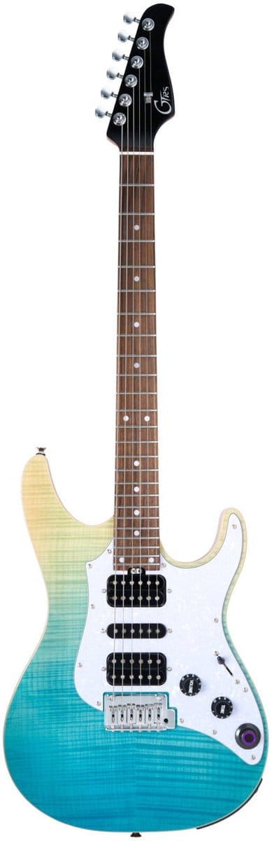 Mooer GTRS Soloist 810 Intelligent Guitar Blue Burst elektrische gitaar met gigbag
