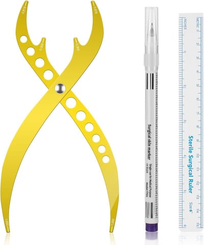 ATOMUS Rvs Tattoo Wenkbrauw Heerser Golden Ratio Heerser Make-up Tool met Mark Pen 0.5mm Tip Golden Microblading Wenkbrauw Positionering Meetgereedschap
