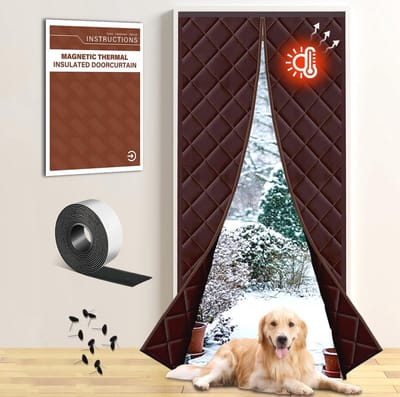 Geïsoleerd deurgordijn 91 x 208 cm - Magnetische thermische hoes voor winterdeuren