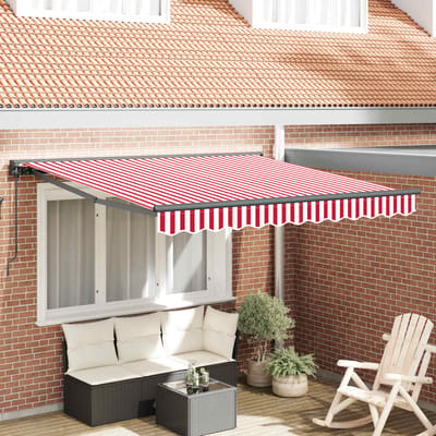 vidaXL Zijde Frame Rood en Wit 300 x 250 cm Polyester met PU-coating