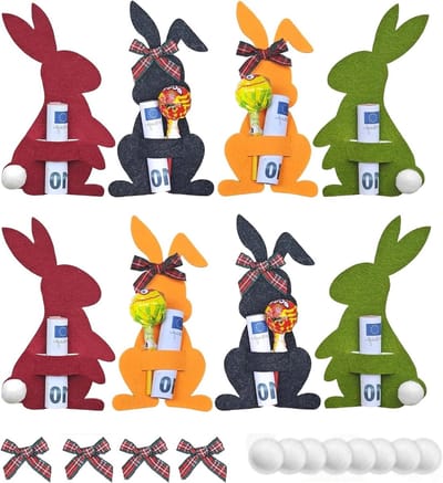Easter Geld Geschenk Set met 8 Items, Leuke Paashaas Decoraties, Ideaal voor Kinderen en Volwassenen