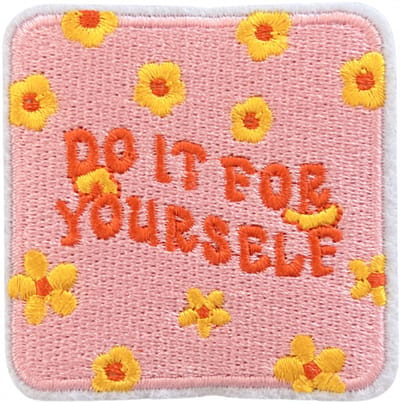 DIY Do it for yourself bloem Strijk Embleem - Opstrijkbare geborduurde patch - Kleding Patch - Versiering Voor Kleding - Iron On - Doe-het-zelf-accessoires - Naai op geborduurde applicatie