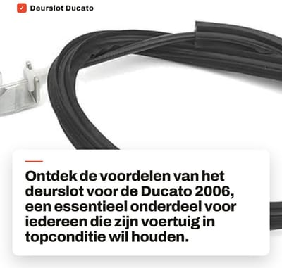 Dailygoods- Deurslot Hoogwaardig Materiaal - Deurslot Achterdeur - Duurzaam - Eenvoudig te Installeren - Geschikt voor Ducato 2006 - Kabelslotset - Autoslot