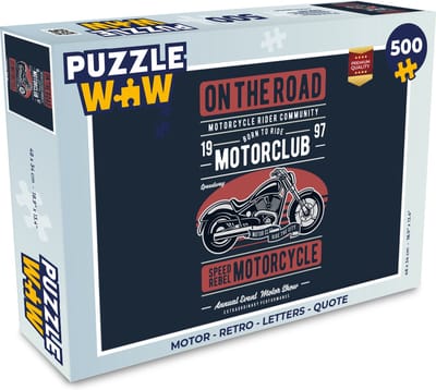 Puzzel Motor - Retro - Letters - Quote - Legpuzzel - Puzzel 500 stukjes