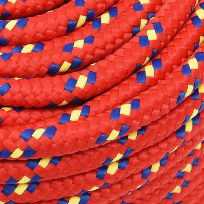 Boottouw Gevlochten Lijn - Aanmeerlijn Tuin - Boot Vastmaken - Weerbestendig Materiaal - 14 mm 100 m - Rood